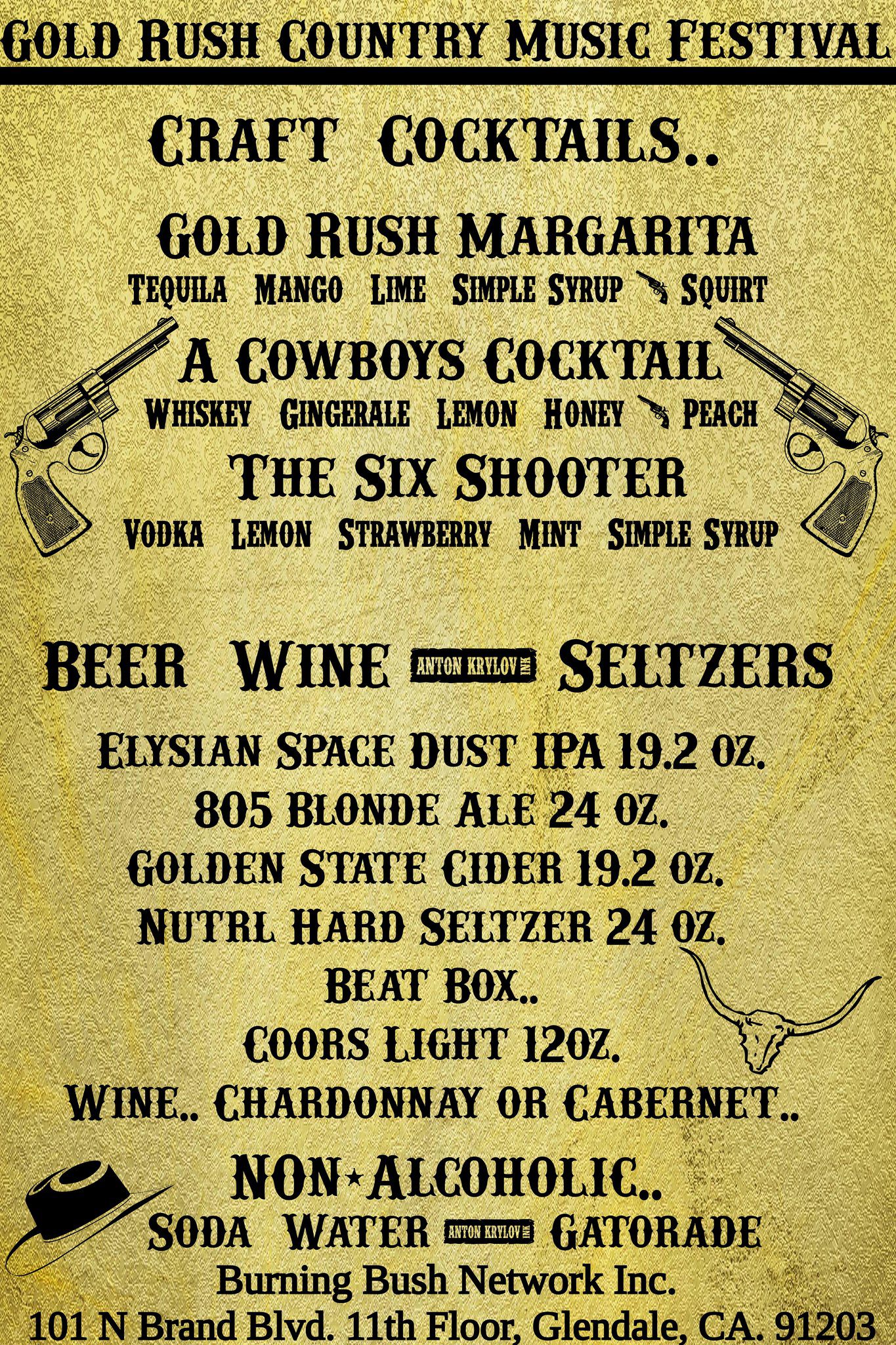Beverage menu Beverage menu
